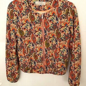 ZARA Paisley Print Quilted Jacket w/ Zipper